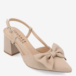 Journee Collection Tailynn Pump Slingback Block Heel Shoes Size 11 WD Wide NIB